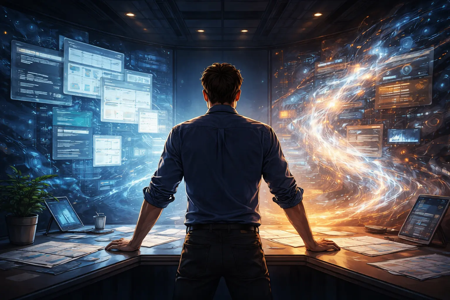 Scene from Paradigm showing a software company navigating the AI transition