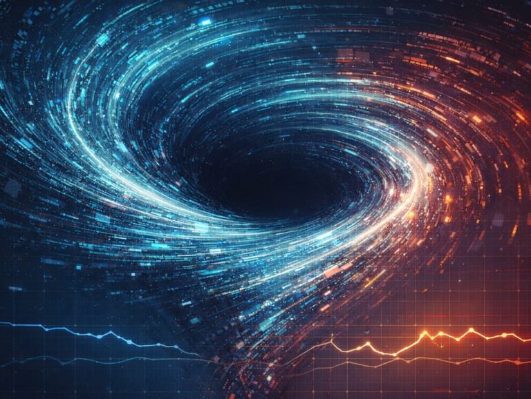 Picture of a digital vortex representing the AI productivity paradox