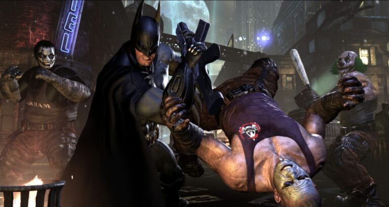 Batman: Arkham City screenshot showing Batman combat
