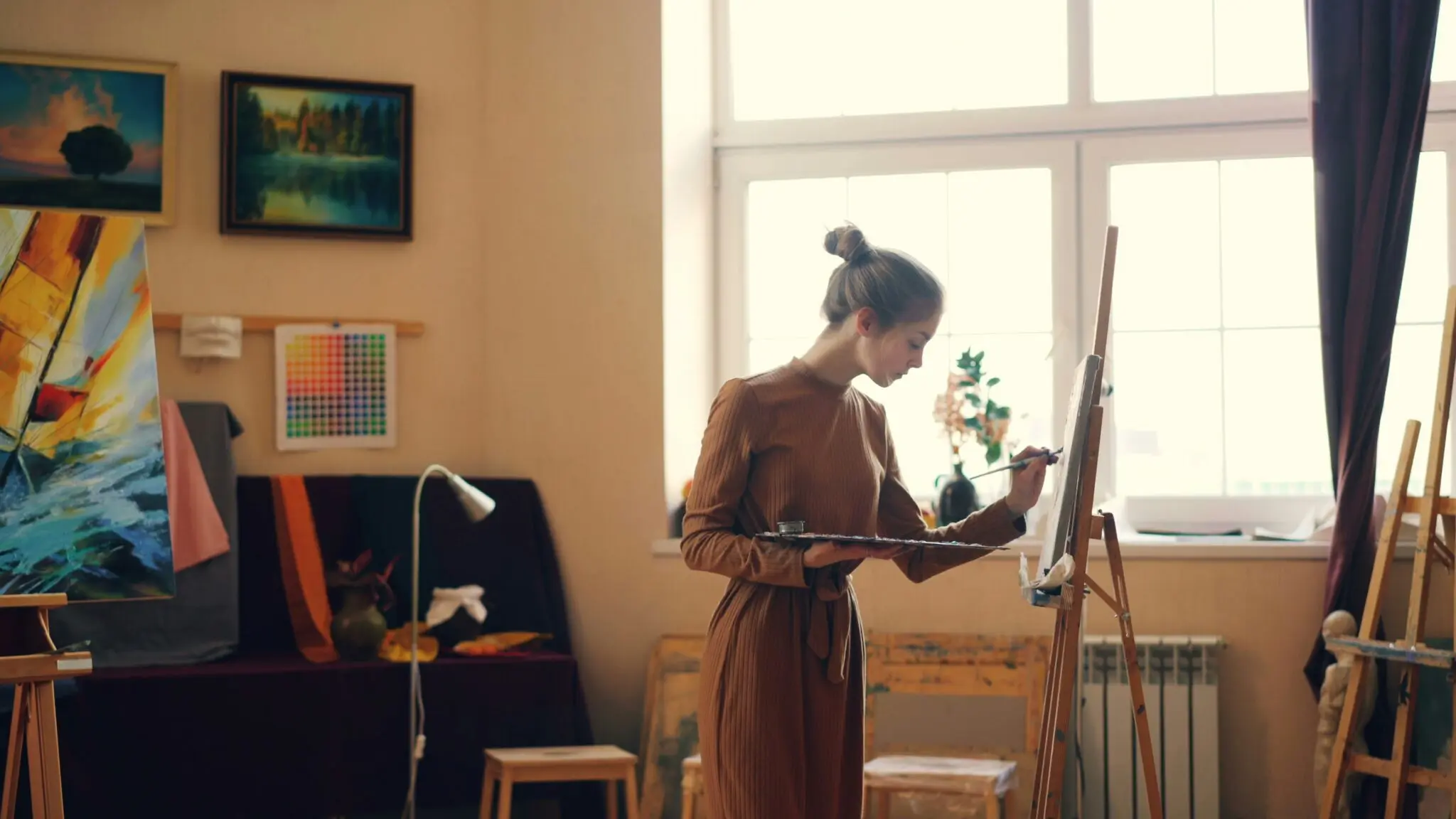 Artists acquiring creative skills